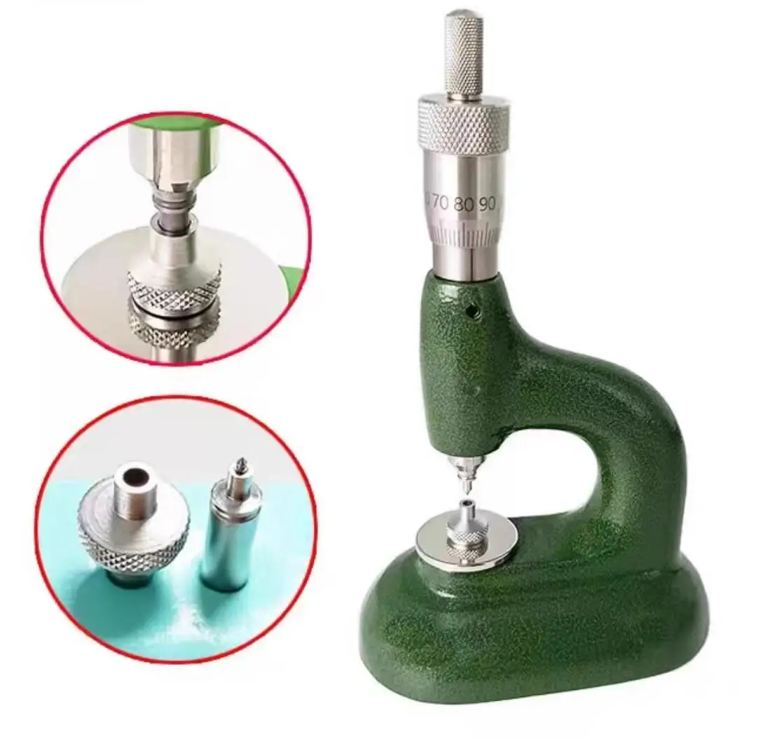 Watch Repair Tool Watch Press Set Watch Back Case Closer Watchmaker Jewelling Tool Aluminum Alloy Green With 48Pcs Dies