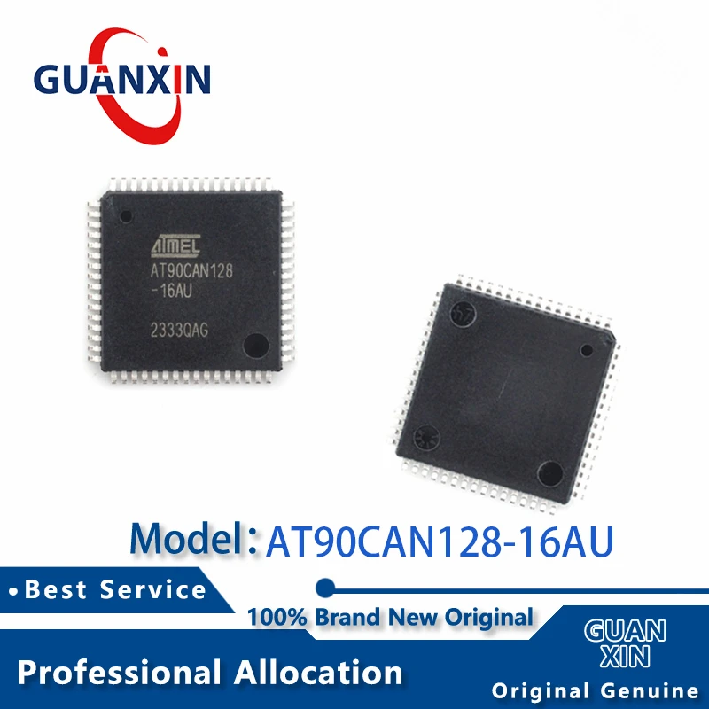 

100% New electronics Marking AT90CAN128-16AU AT90CAN128-16AUR LQFP-64 AT90CAN128