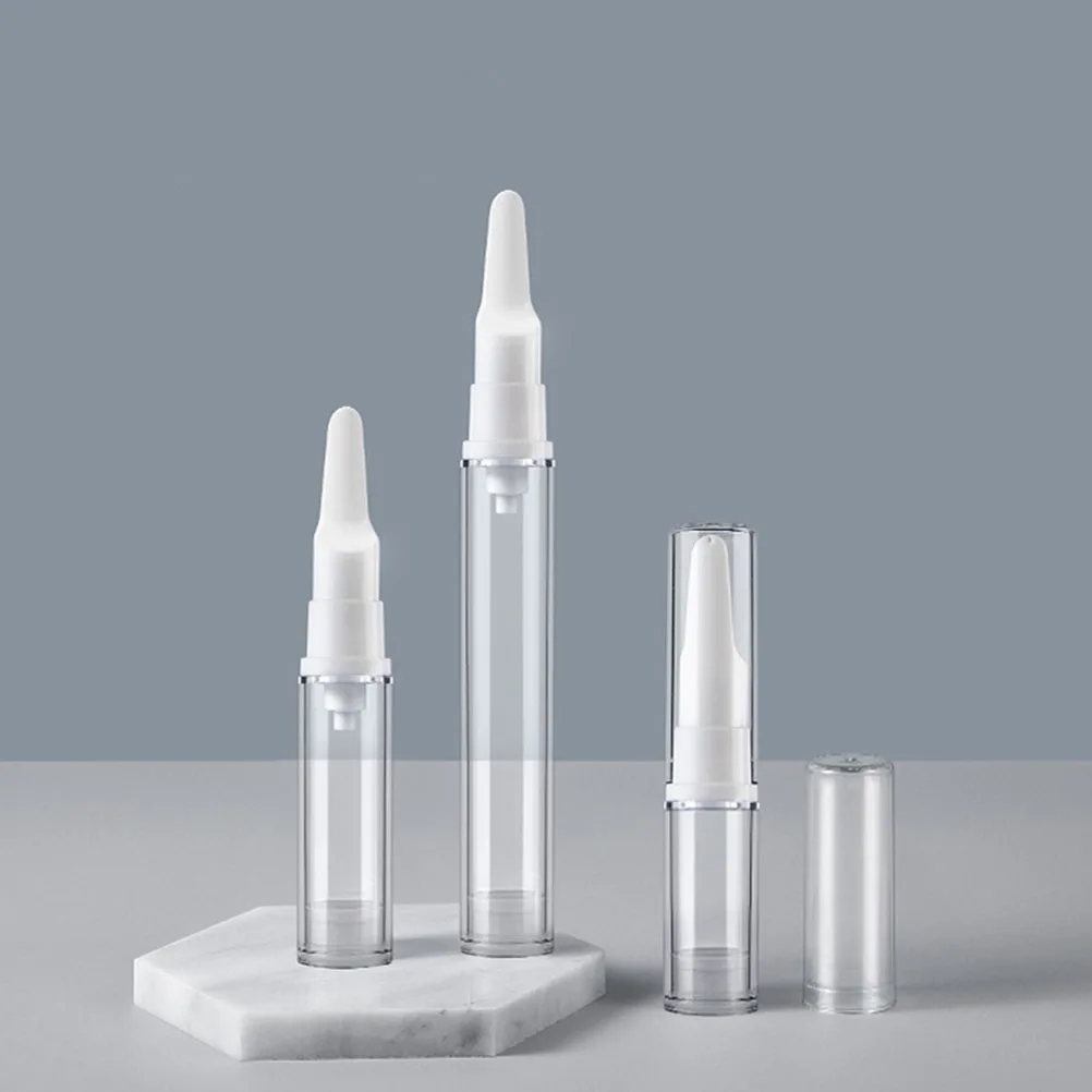 10 قطع من زجاجات كريم العين بدون هواء، وعاء عيون قابل لإعادة الملء، حاوية شفافة مع