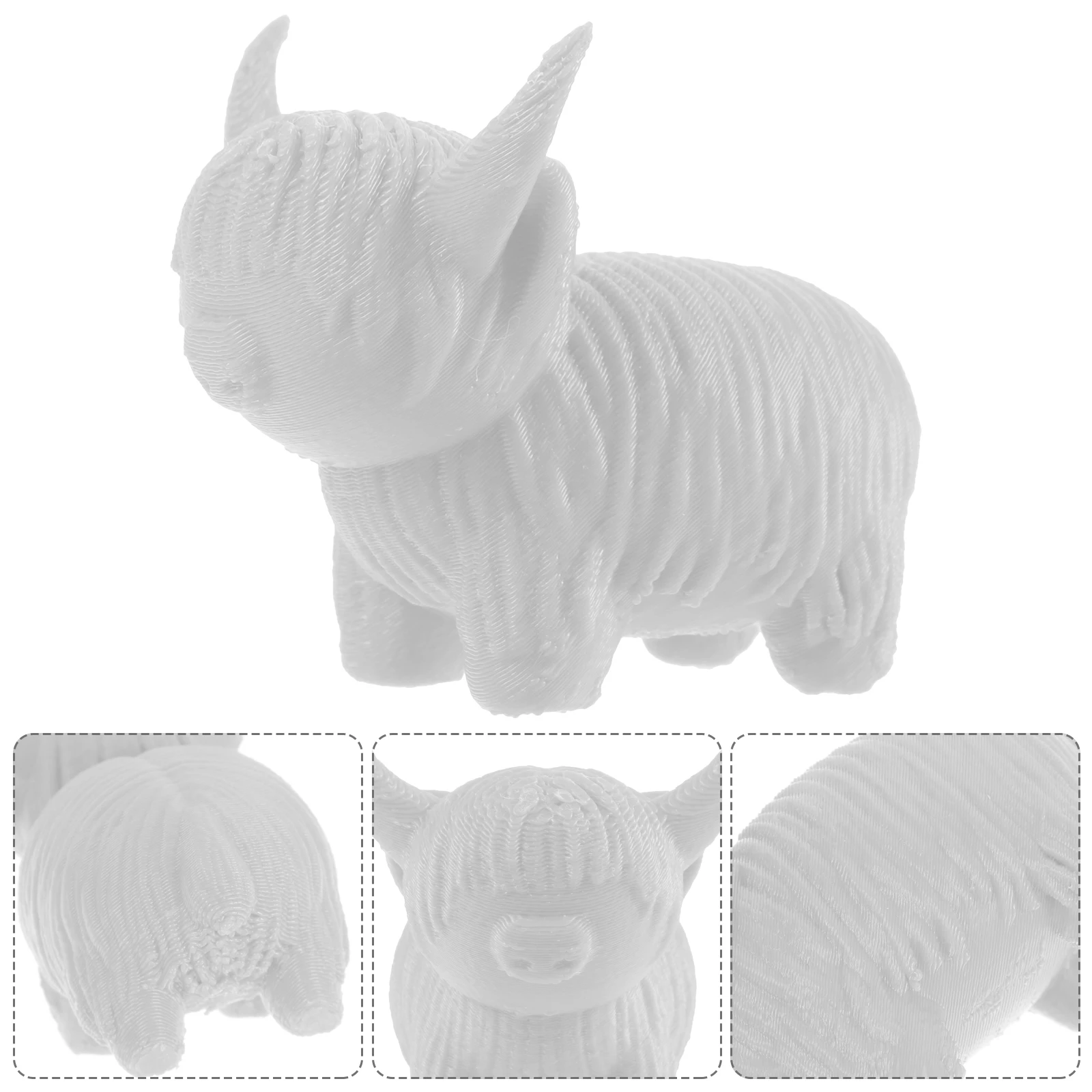 

Adorable Small Highland Resin Statue Desktop Decor Ornament Gift Scotland Animal Figurines Home Decoration Farm Craft Plastic