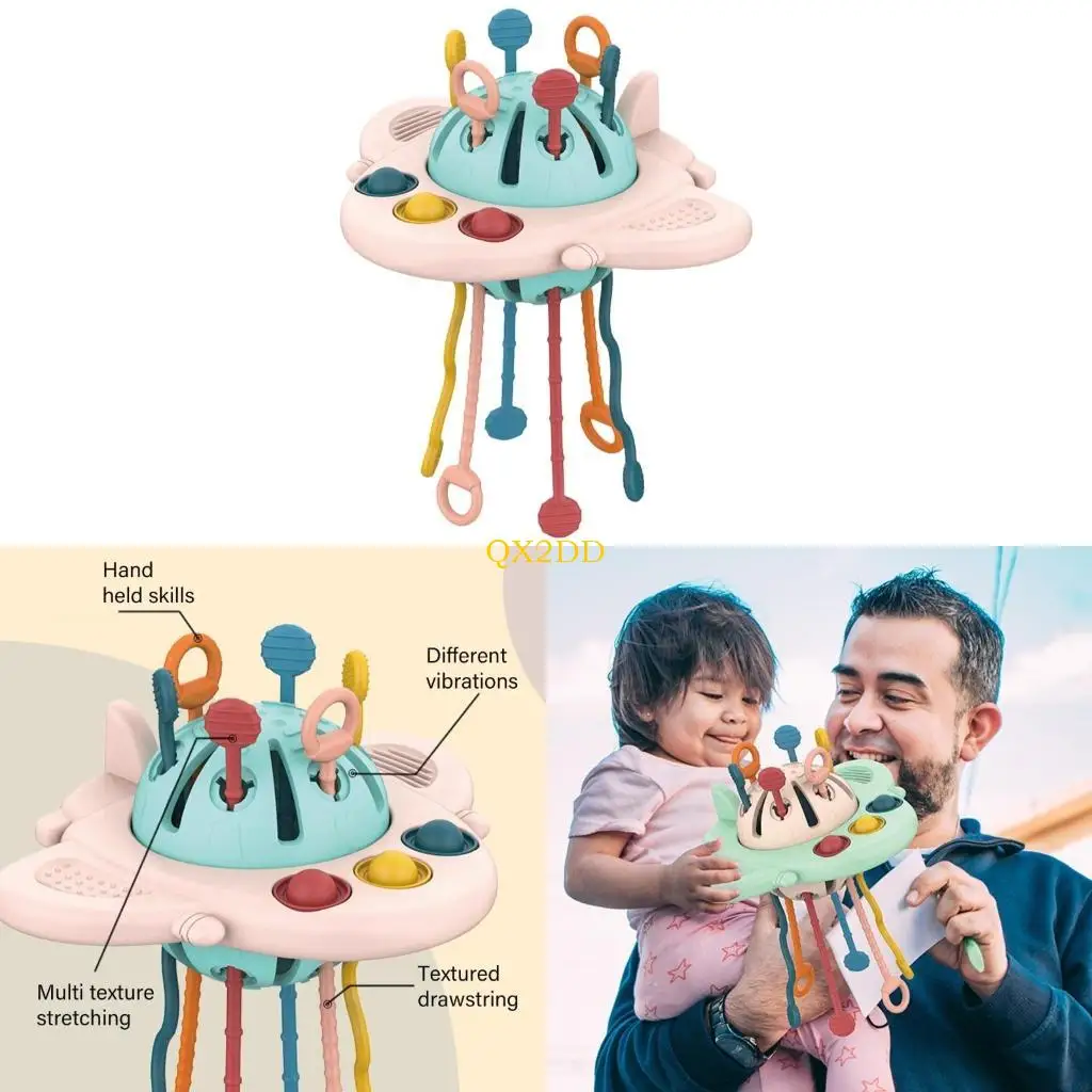 QX2D Baby Teether Griping Toy Sensory Toy Babies 0-12 Month Baby Shower Gift