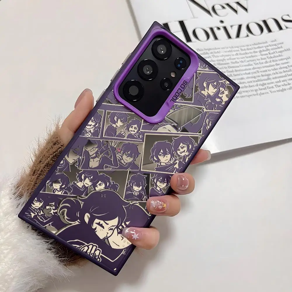 حافظة لهاتف سامسونج جالاكسي S25 Edge S24 S23 S22 S21 S20 Ultra Funda غطاء فضي من السيليكون