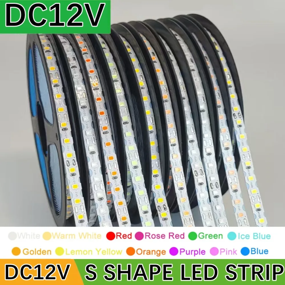 1-50m S Shape Led Strip 6mm PCB Width 2835SMD DC12V 120Leds/M Flexible Bendable Foldable DIY Sign Letter Lights For Neon Tape