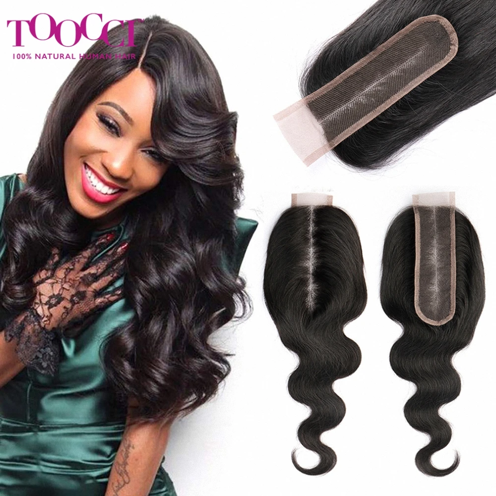 

Central Part Lace Frontal Closure Braziian Body Wave Human Hair Pre Plucked Curl Virgin Hair 2x6 HD Transparent Lace Closure