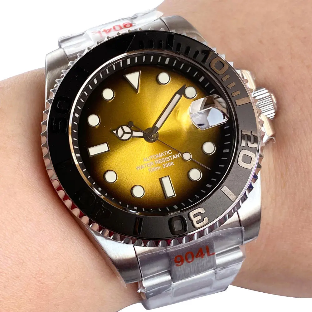 40mm SUB Watch for Men NH35AA Movement 20bar Water Resistence 120clicks Bezel Rejor red/blue dial