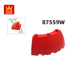 WANGE 87559W 30562W 100g/12PCS Arc 4x4 Curved Building Blocks Moc Compatible with Bricks Children Toys Assembly Gift Box