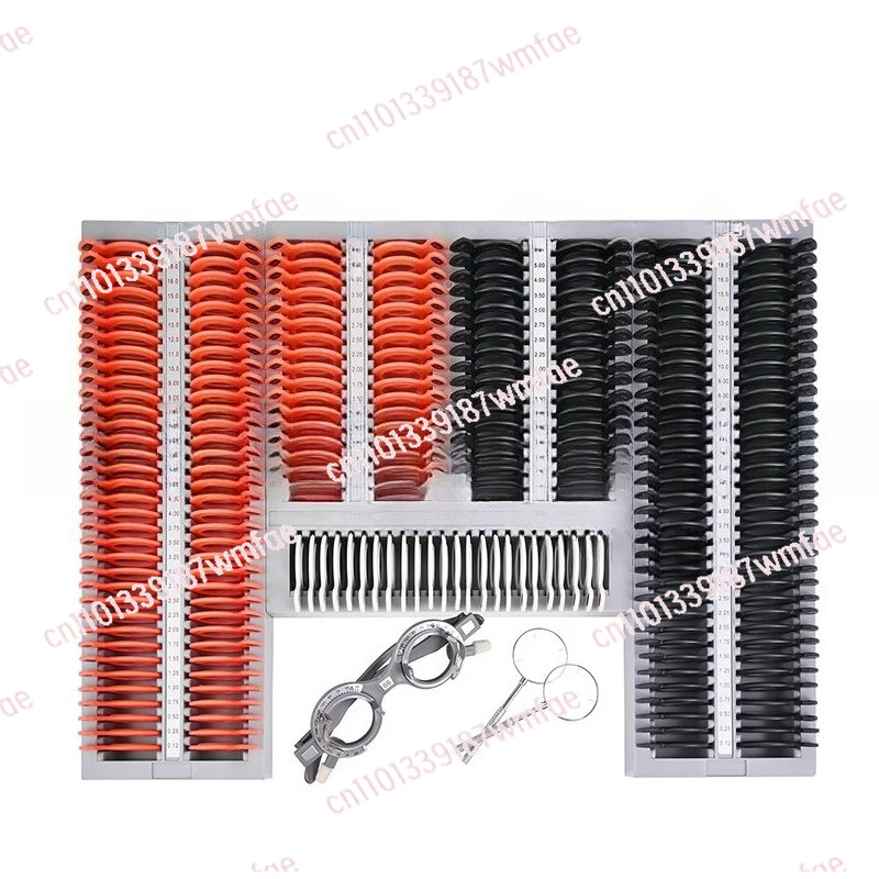 266Pcs Optical Trial Lens Set Box Optical Optometry Rim Case Kit Set Plastic Ring Trial Lens Set Aluminum Case Box Trial Frame