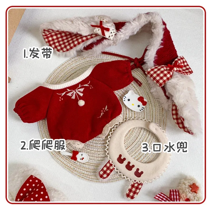 Original Kein Attribut Schöne Rote Samt Kaninchen Kostüm 10/20 cm Dress Up Kleidung Outfit Cosplay Weihnachten Geschenk