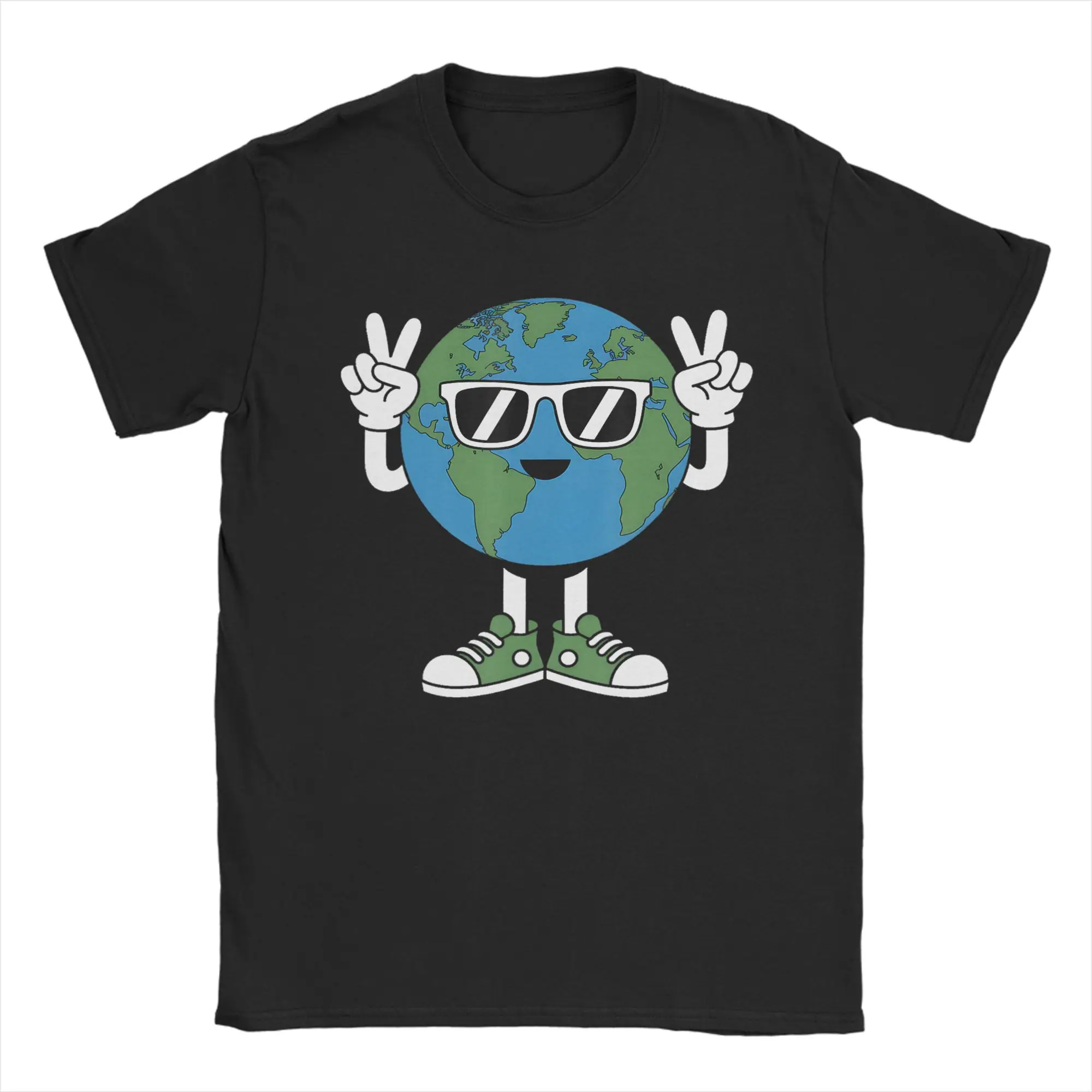 Earth Love Power Peace World T-Shirts for Men  Fashion 100% Cotton Tee Shirt Crewneck Short Sleeve T Shirt Plus Size Clothing