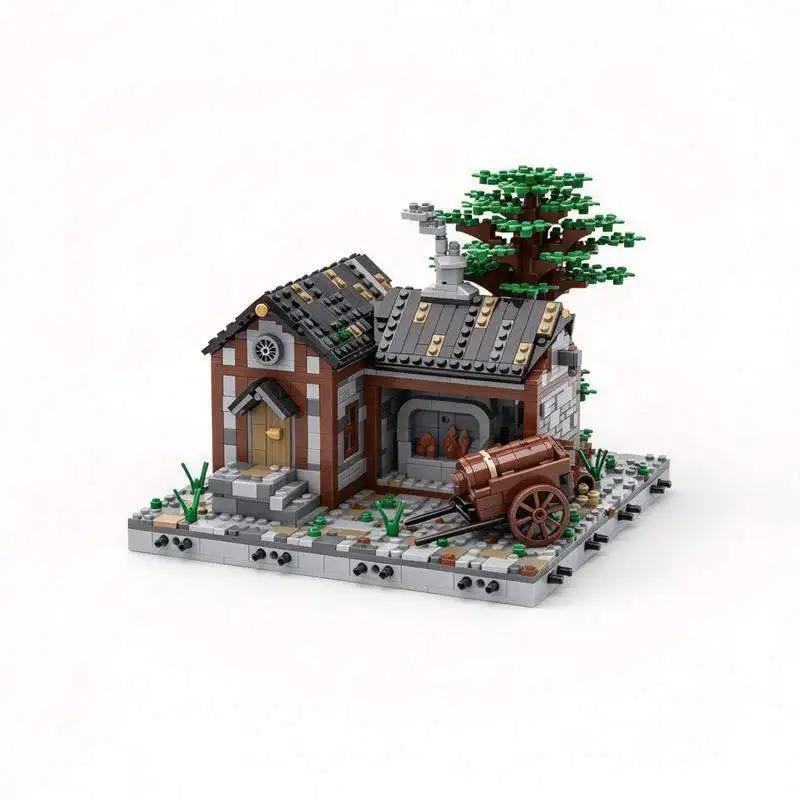1694PCS Medieval Blacksmith Modular Building Blocks Custom Model Creative Architecture DIY Assembly Toy Gift Display Decor Set