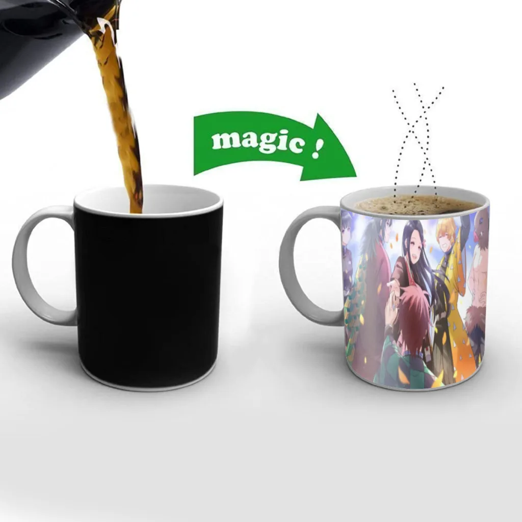 Anime Demon Slayer Nezuko Creative Ceramic Coffee Mug Color Change Mug Color Changing Cups Cup Funny Milk Beer Cups