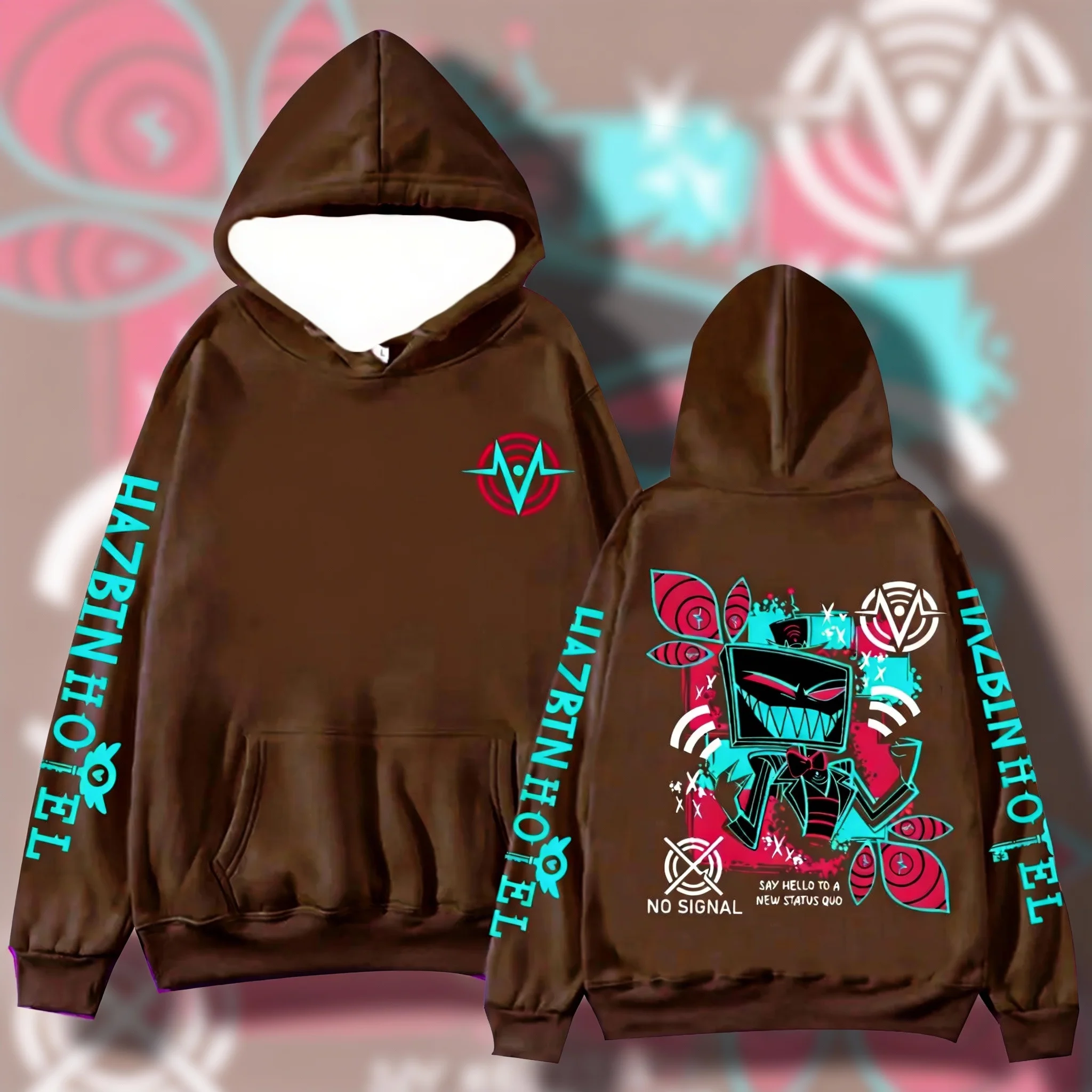 2026 شعبية الجحيم نزل شخصية موضوع الخريف/الشتاء العلامة التجارية العصرية فستان الكبار المتضخم للجنسين الأطفال هوديي هدية #3