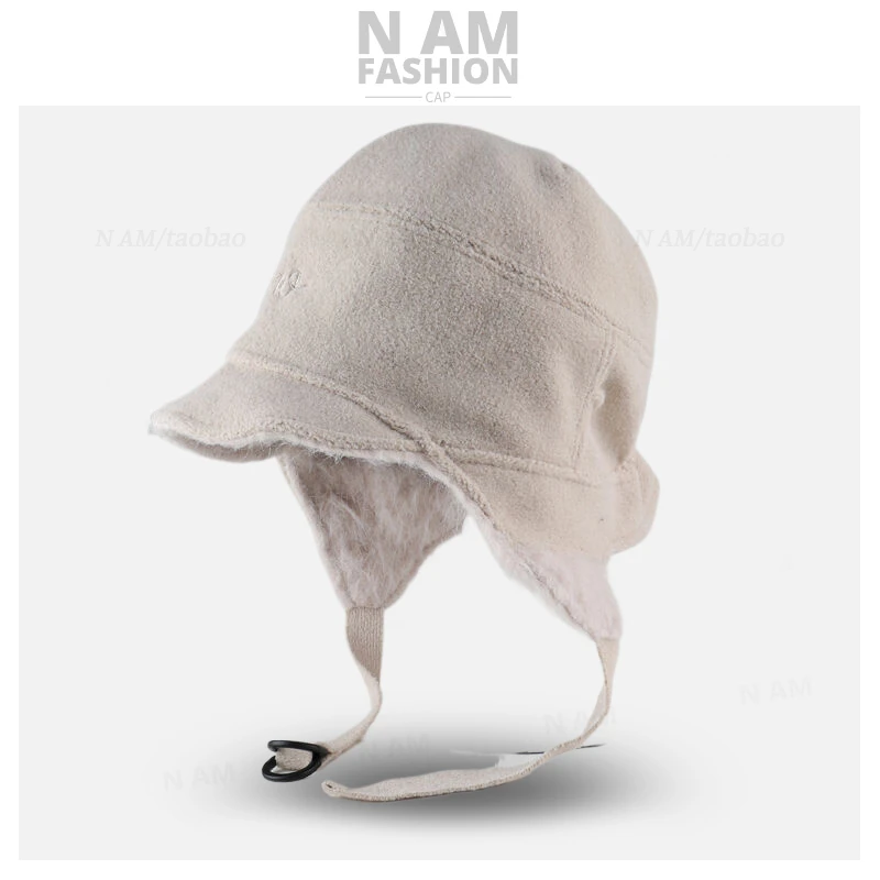 ears and keep warm, woolen pilot hat for women, thickened in autumn and winter to prevent cold, cycling Lei Feng hat for men