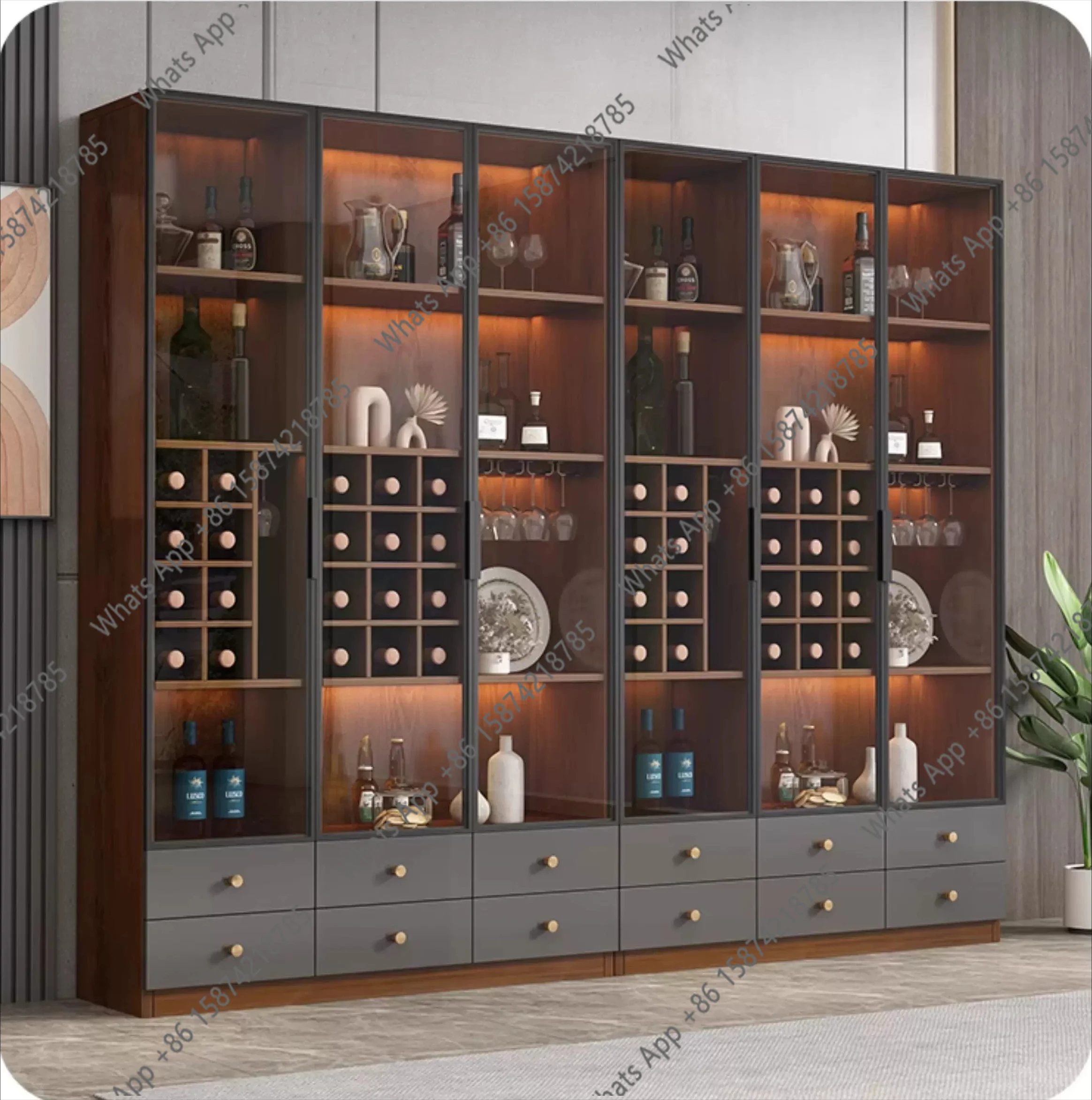 

Glass small wine cabinet display living room 2026 new wine rack high-end light luxury modern home wall commercial dining side ca