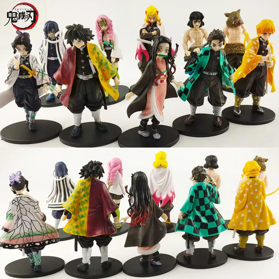 Figura de Anime Demon Slayer, Kimetsu No Yaiba, muñeca Tanjiro Nezuko Zenitsu, figura de guerrero Inosuke, modelo de figura de acción, Juguetes