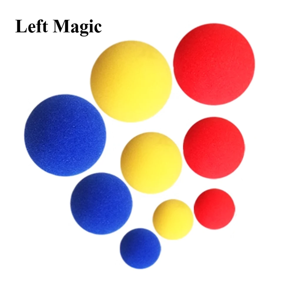 Boule éponge à doigt 2.5cm/3.5cm/4.5cm, 10 pièces, tours de magie, Illusion de magicien classique, comédie, carte de scène en gros plan, accessoires magiques