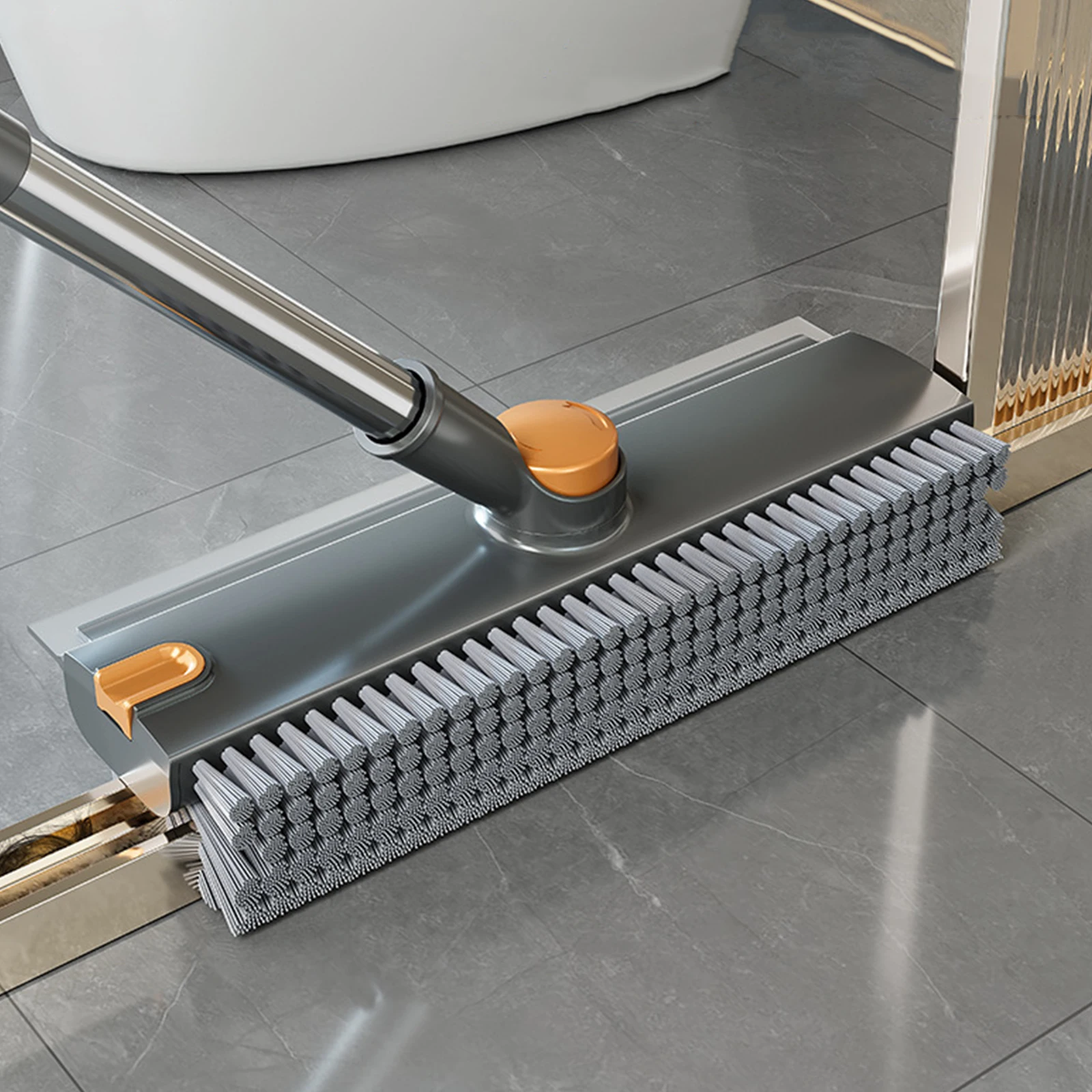 

3 in 1 Floor Scrub Brush Stiff Bristle Floor Scrubber Brush Long Handle Grout Brush Shower Scrubber Kitchen Floor Cleaning Brush