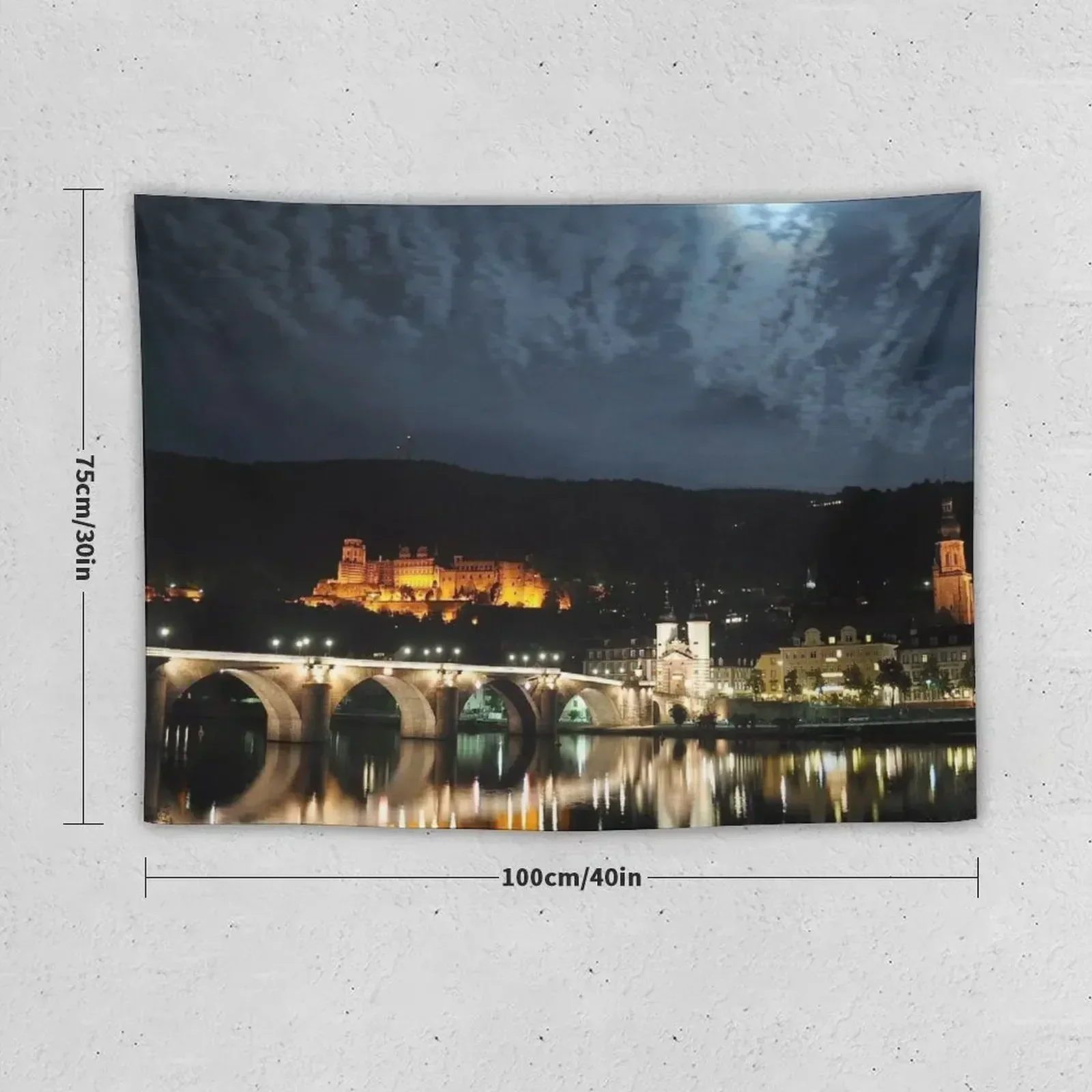 Nightview of Heidelberg Tapestry Wallpaper Home Decorating House Decoration Nordic Home Decor Tapestry