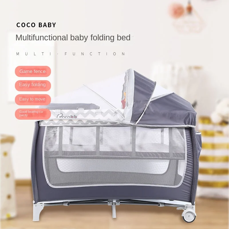 LazyChild New Baby Crib Folding Large Bed Removable Multifunctional Portable Folding Newborn Baby Game Bed Cradle Bed Nest 2023