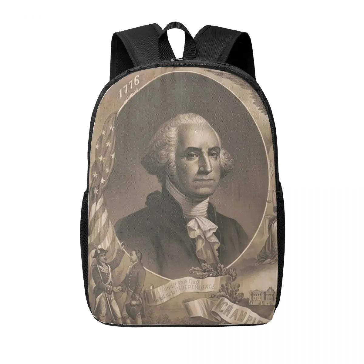 

US Presidents George Washington Woman Backpacks Boys Girls Bookbag Students School Bags Portability Travel Rucksack Shoulder Bag