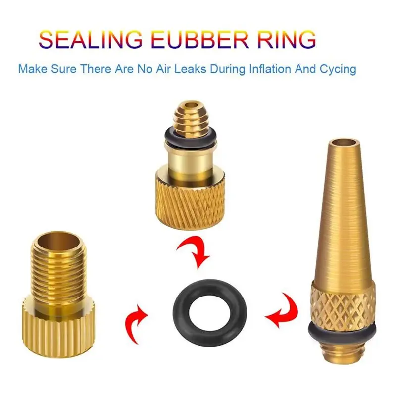 A07T-Bike Tire Pump Accessories Kit- 21PCS Presta Schrader Valve Adapter Tools With Ball Pump Needle