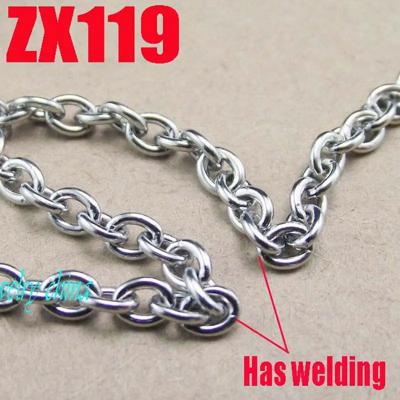 

100 meters stainless steel necklace 3mm Interface welding annulus chain fashion chains ZX119