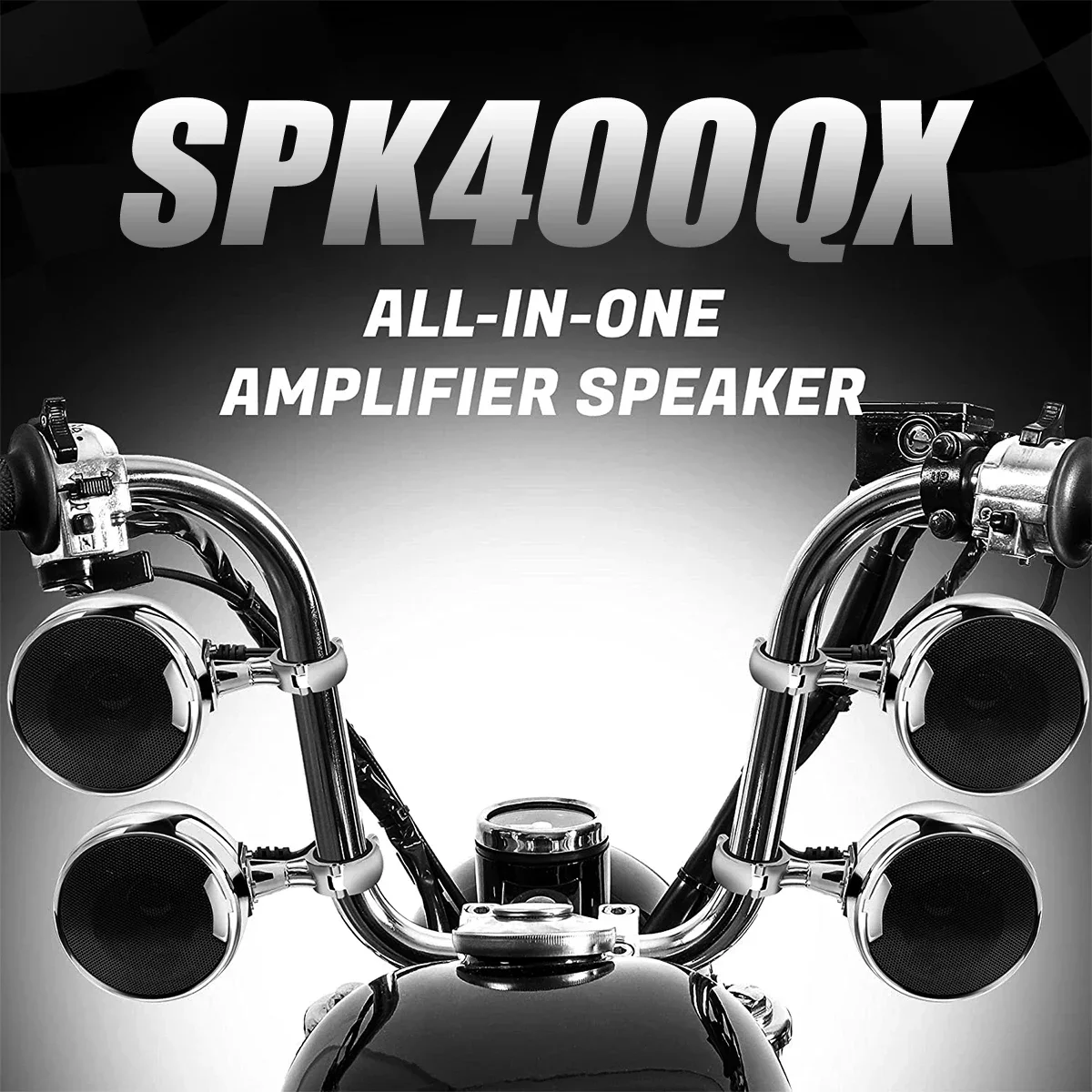 Wodoodporne 4 głośniki 4.5 cala motocykl ATV UTV Bluetooth Stereo System Audio z wbudowanym wzmacniaczem 1200W, USB, AUX MP3