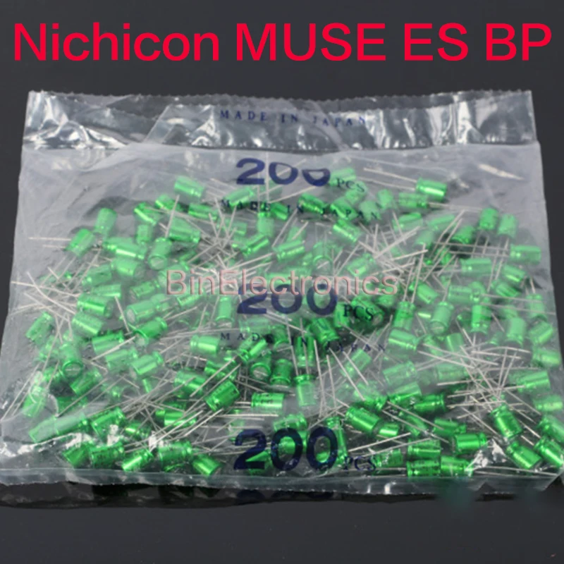 Imagem -05 - Capacitor Audio Hifi de Nichicon Muse es bp 50v 0.47uf 1uf 3.3uf 4.7uf 10uf 22uf 33uf 47uf 100uf 220uf 330uf 50v Verde 10 Peças