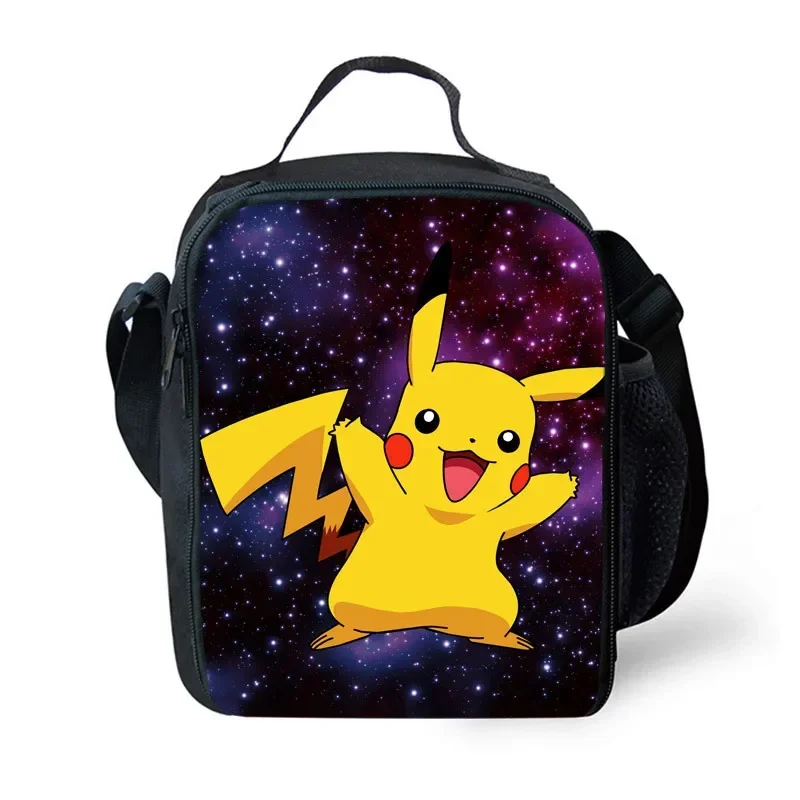 Pokemon Pikachu Student Lunch Bags Cartoon Printing Insulated Bento Bag Portable Thermal Bag Ice Pack Aluminum Foil Beverage Bag