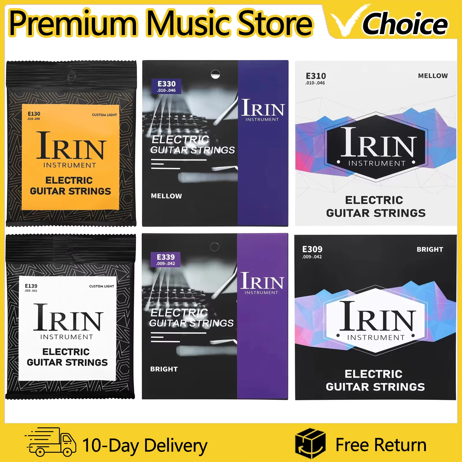 IRIN Electric Guitar Strings High Carbon Steel Core Antirust PVD Ion Coating Electric Guitar Strings Guitar Accessories Parts