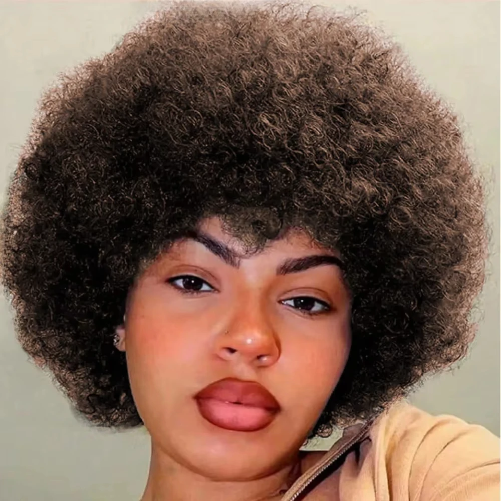 الأفرو غريب مجعد بوب شعر مستعار اللون الطبيعي شعر مستعار شعر الإنسان جاهز للارتداء 200% الكثافة بأسعار معقولة ريمي شعر مستعار بشري رقيق للنساء