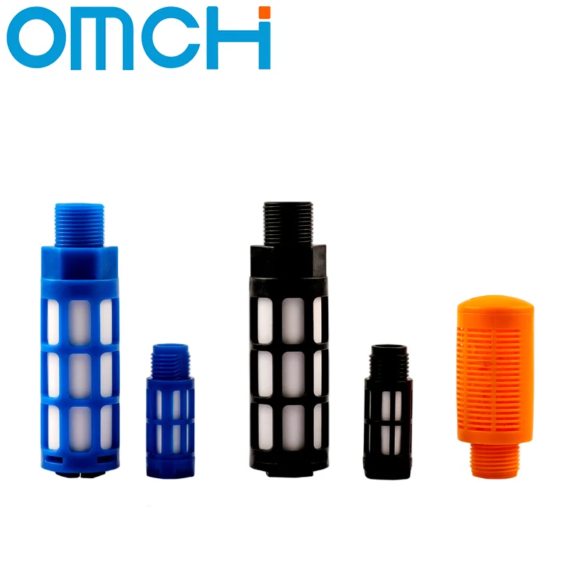 

1/5/10 Air Plastic Exhaust Muffler Pneumatic 1/8 1/4 3/8 1/2 Male Thread Absorb Noise Filter Slip Lock For Misting Pump