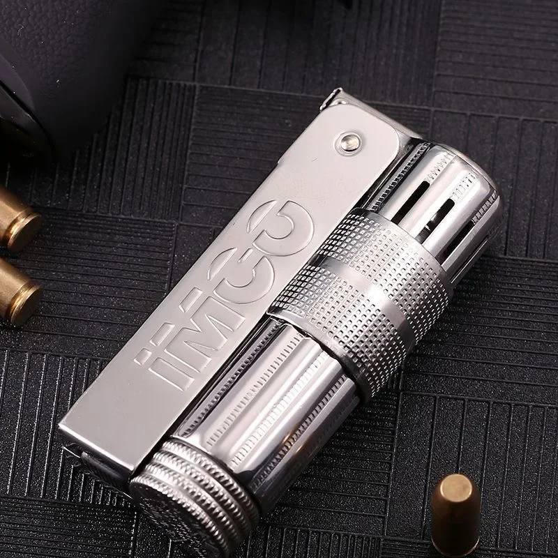 Original IMCO Lighter Old Gasoline Flint Lighter Windproof Stainless Steel Cigarette Petrol Oil Lighter Inflated Gadgets Man