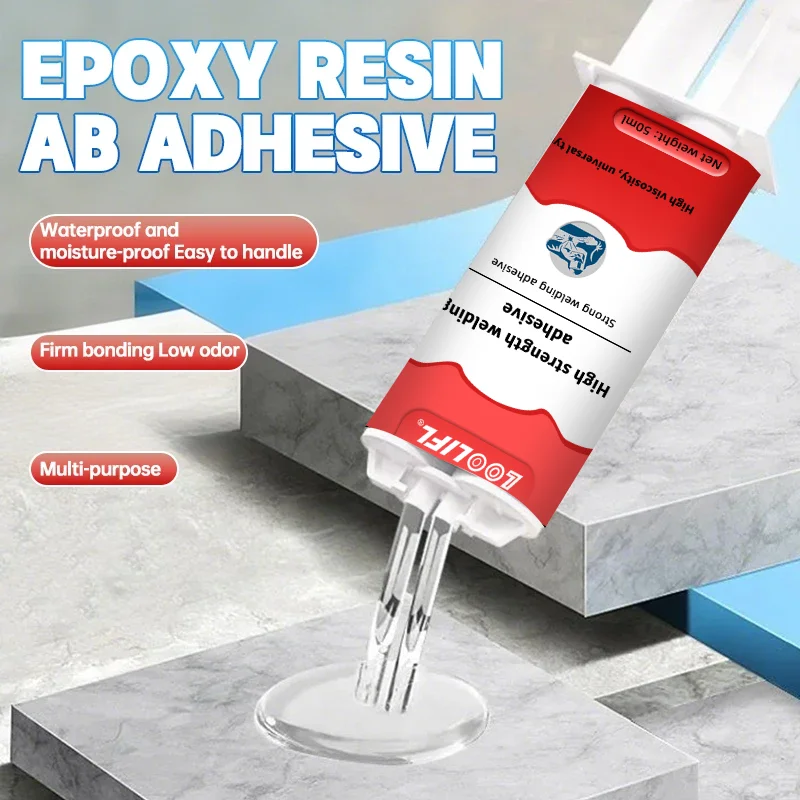 Loolifl, High Temperature Adhesive, Ab Transparent Welding Adhesive, Used for Metal Bonding, Strong Repair, Industrial Adhesive
