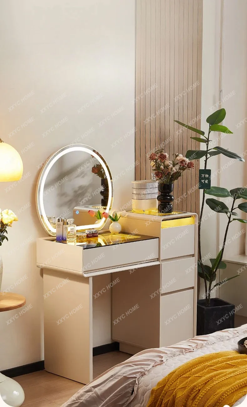 Mueble Tocador de Almacenamiento Decorativo, Escritorio de Vanidad Moderno y Lujoso, Organizador de Dormitorio, Mueble de Madera