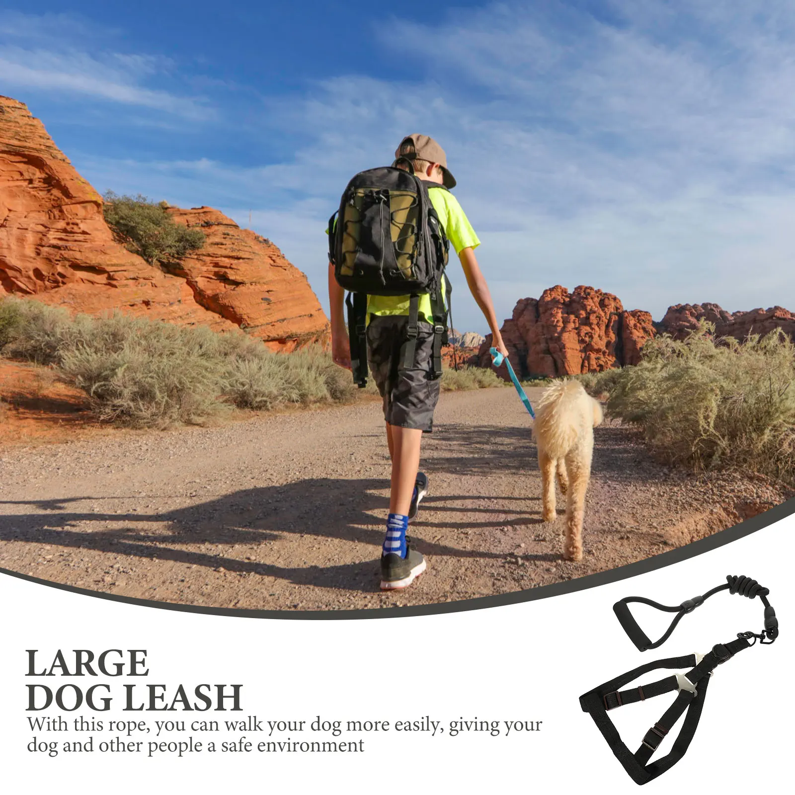 Premium Dog Harness Leash Set Escape Proof For Large Breeds Adjustable Nylon Harness Durable Rope For Walking Training Jogging