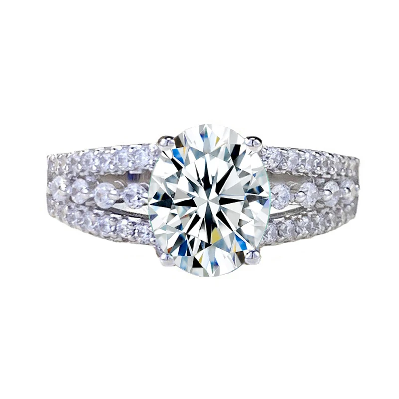 Luxury 2ct 7x9MM Oval Moissanite Women Ring with Certificate Passed Diamond Test High Jewelry Gift S925 Silver
