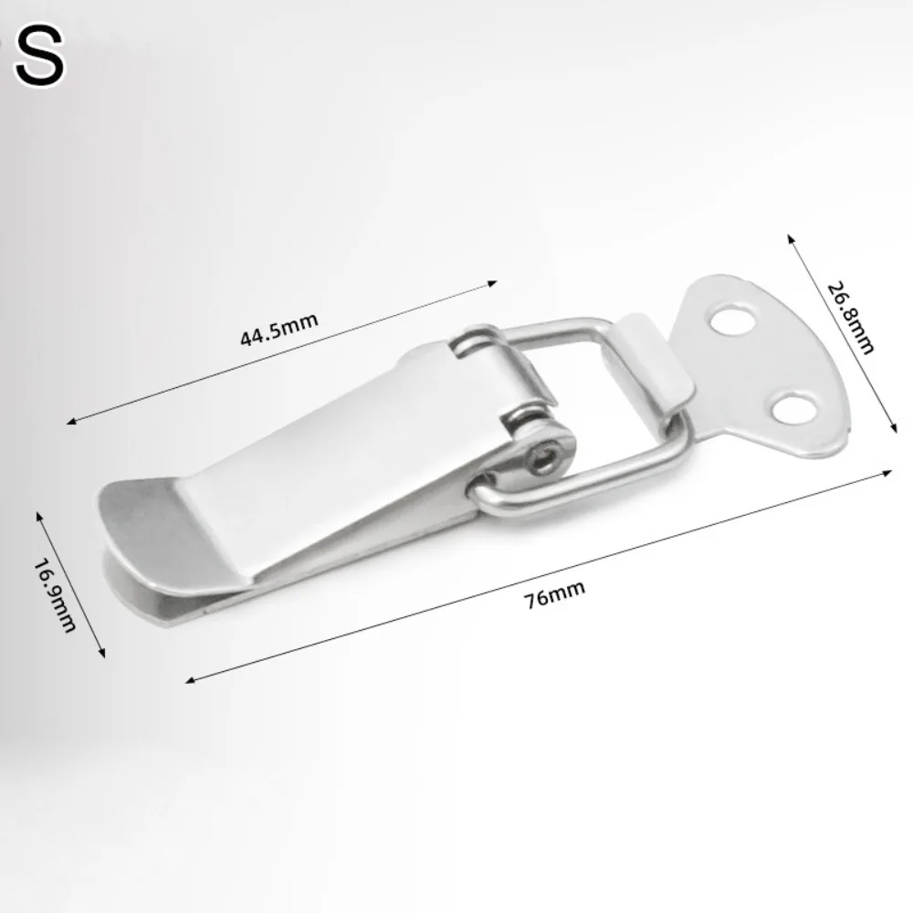 Furniture Fitting Stainless Steel Spring Loaded Latch Silver Durable Spring Lock Toggle Latch Wooden Box