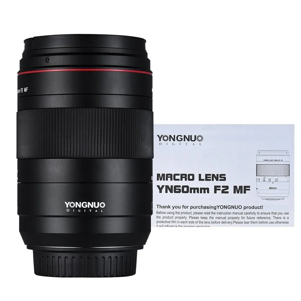 2026 YONGNUO YN60mm F2 MF 0.234m Macro Lens Manual Focus with Distance Indicator for 70D 5D2 5D3 600D DSLR Camera