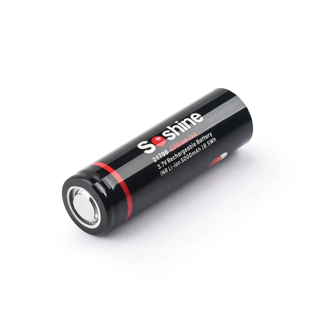 Soshine 3.7V 21700 5000mAh Battery High Quality 3C 5000mAh Lithium Rechargeable Cell for Flashlight Toy Airplane Remote Control