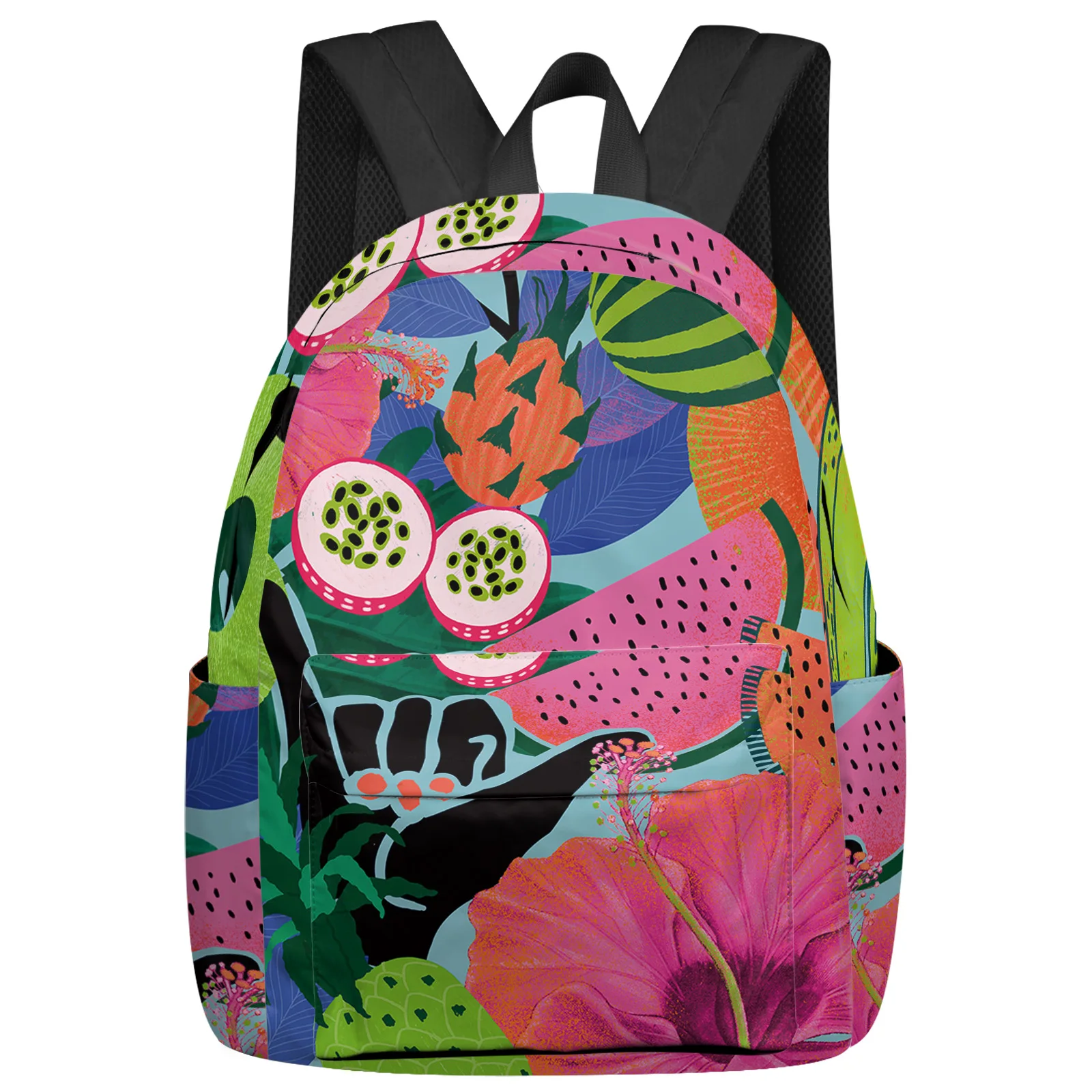 Summer Fruit Flower Gesture Backpack School Bags For Teenager Girls Bookbag Men Backbag Shoulder Bag Laptop Mochila