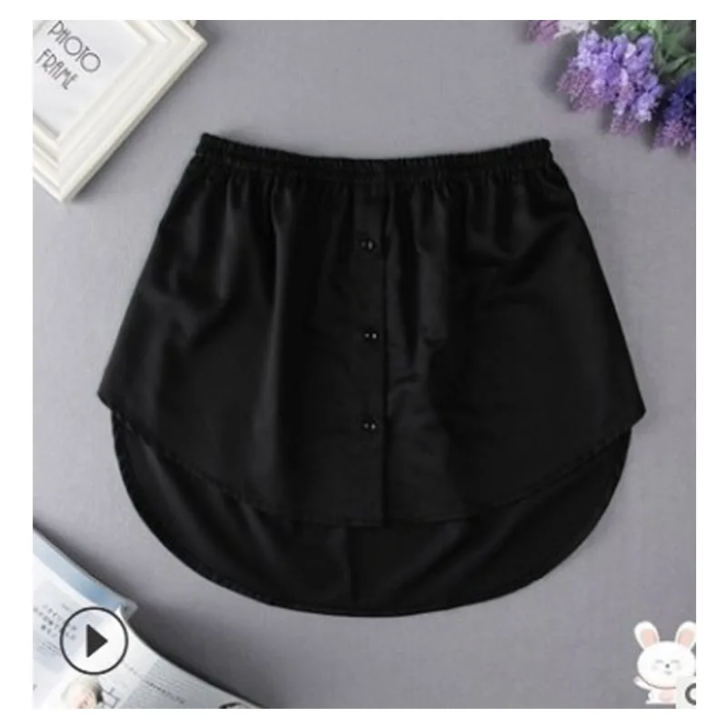 Kemeja Palsu Wanita Blus Ekor Rok Hem Sweter Extender Dilepas Rok Dalam A-Line Pakaian Wanita DIY Aksesori