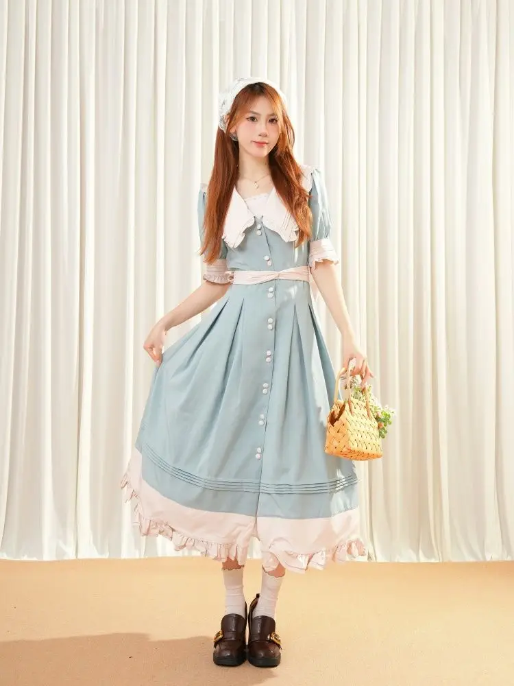 

NONSAR Милое кукольное платье в японском стиле с поясом и вырезом в форме сердца