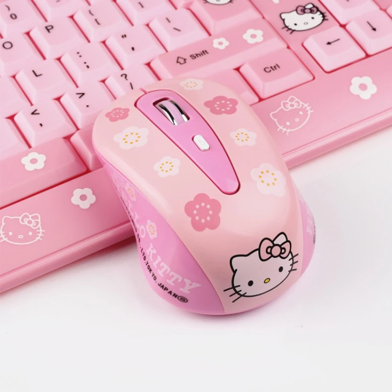 

Hello Kitty 2.4G Wireless Mouse Cartoon KT Cat Wired Mouse Ergonomic Design Mini Portable Mouse for Mac Laptop Desktop Computer