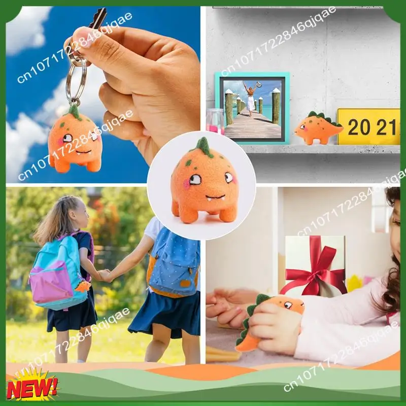 Kit de fieltro de aguja de animales A48I con lana, suministros de fieltro de aguja naranja con estera de espuma, aguja de instrucción, agujas de fieltro para Adu