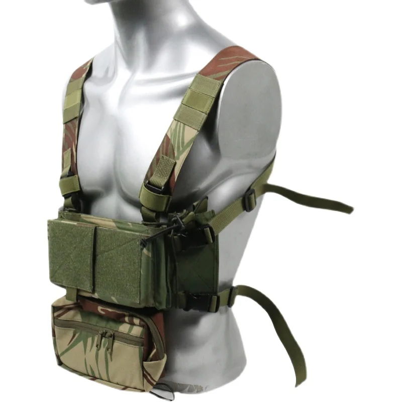 RHODESIA Camouflage 500D Nylon Tactical Modular Chest Rig Set Tactical Vest Adjustable