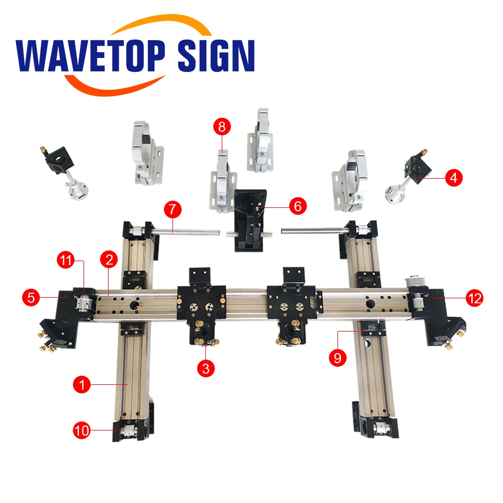 WaveTopSign مجموعة الأجزاء الميكانيكية 1600x1000 مللي متر مجموعات القضبان المنزلقة الداخلية قطع الغيار لتقوم بها بنفسك 1610 CO2 آلة قطع النقش بالليزر