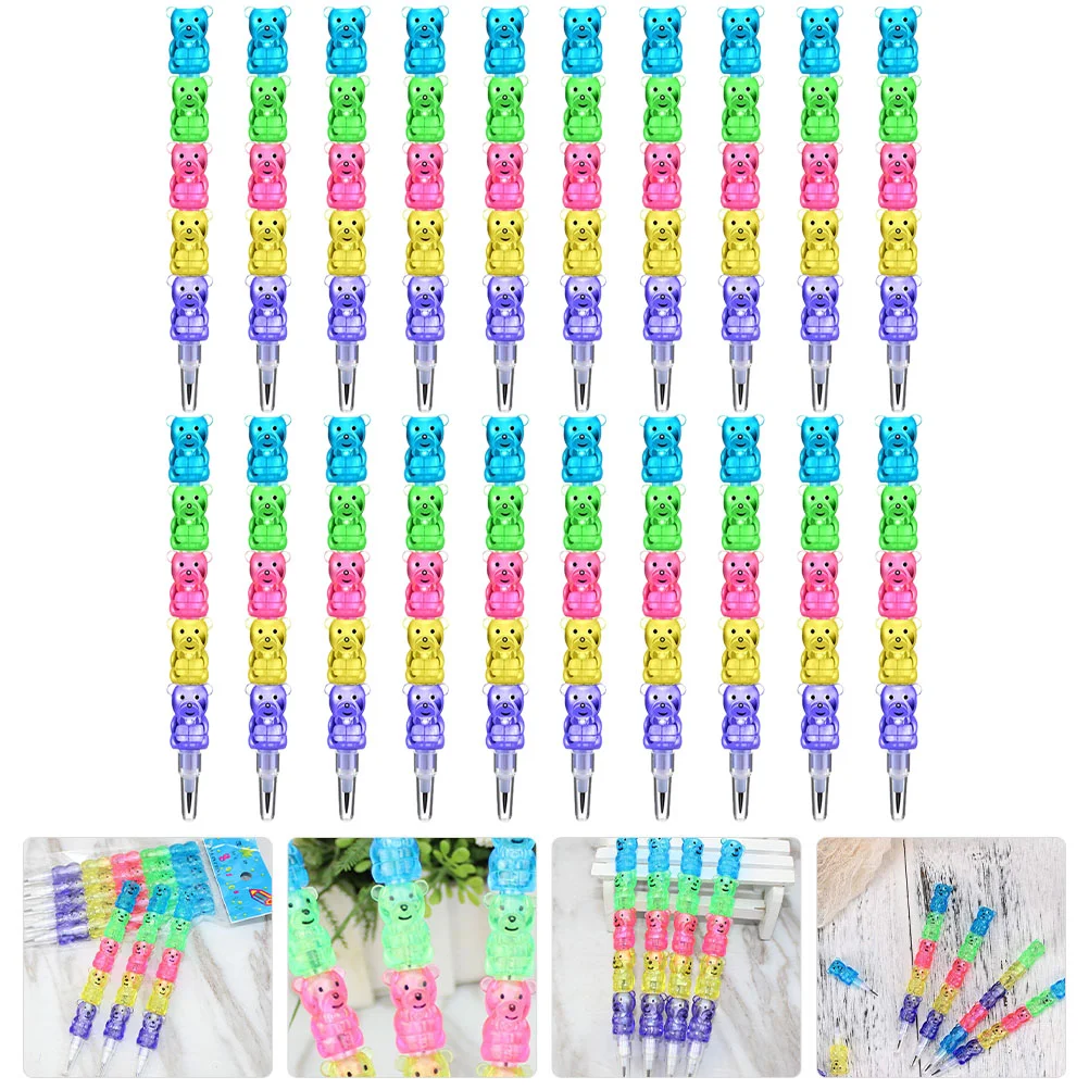 30 Pcs Building Block Pen School Accessories Pencils for Kids Animal Creative Beer Shaped New Material Supply Stackable Child