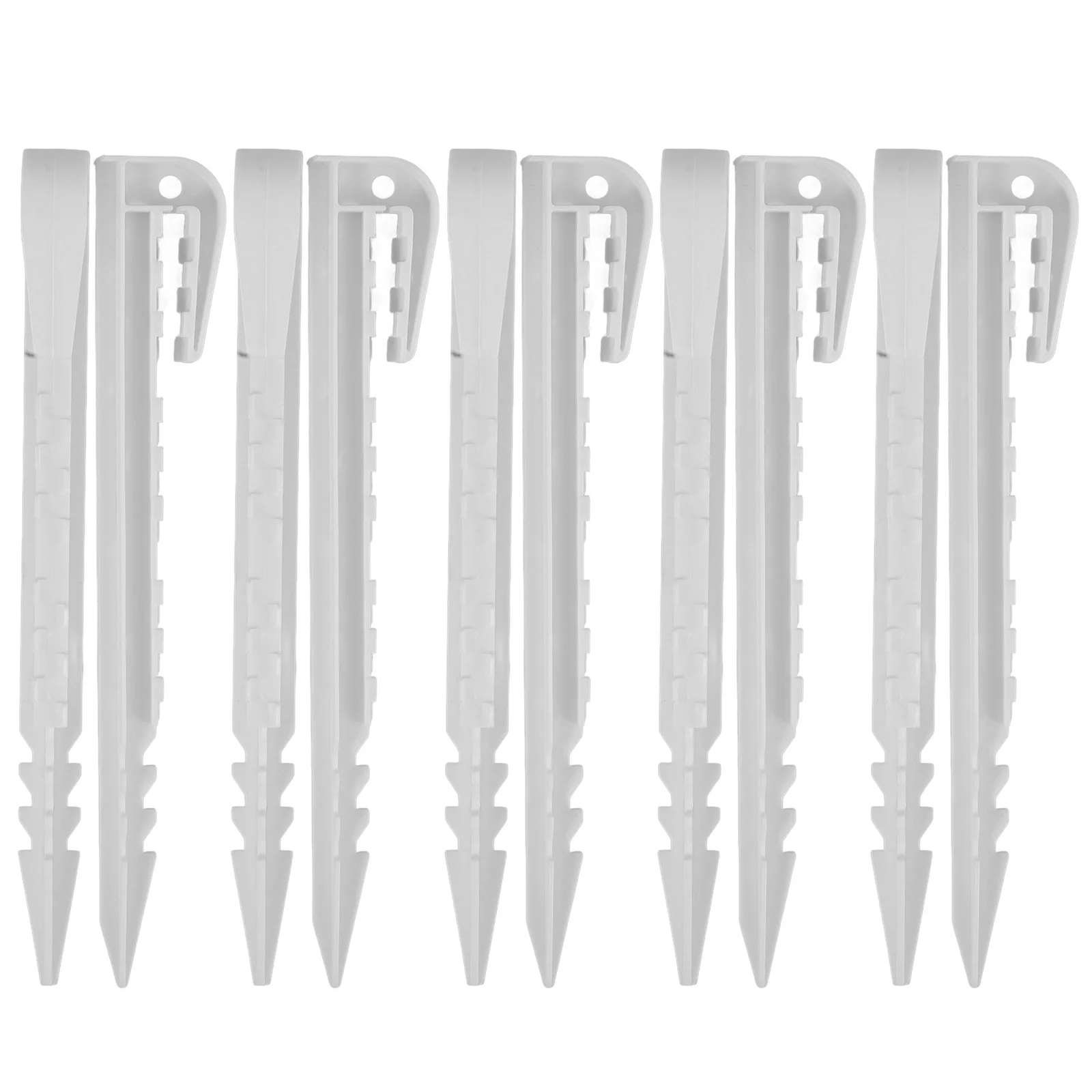 20 قطعة أوتاد الخيمة الخارجية أوتاد الشاطئ البلاستيكية المظلة أوتاد الأرض السنانير التخييم البستنة المناظر الطبيعية حصص الأبيض