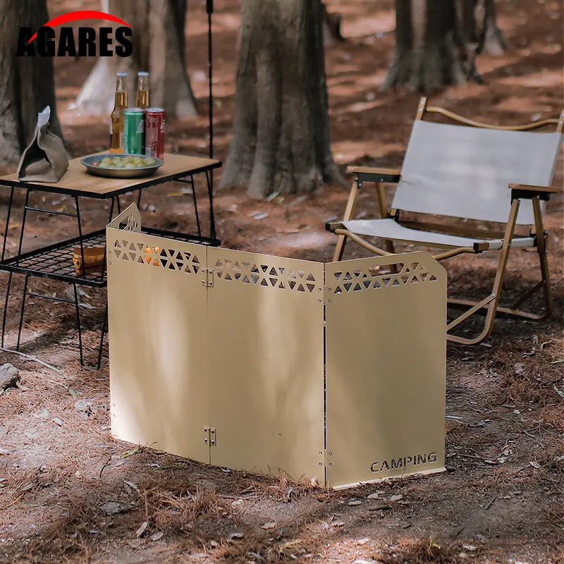 

Foldable Gas Stove Windshield Camping Cooking Burner Windproof Screen Stainless Steel BBQ Gas Stove Wind Shield Supplies